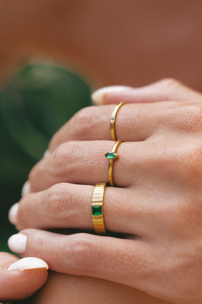 Dainty Emerald Ring, Alternate, color, Green