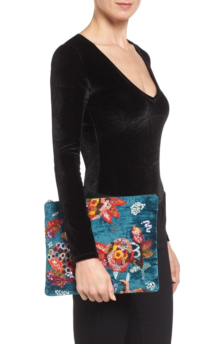 Steve Madden Embellished Clutch, Alternate, color,