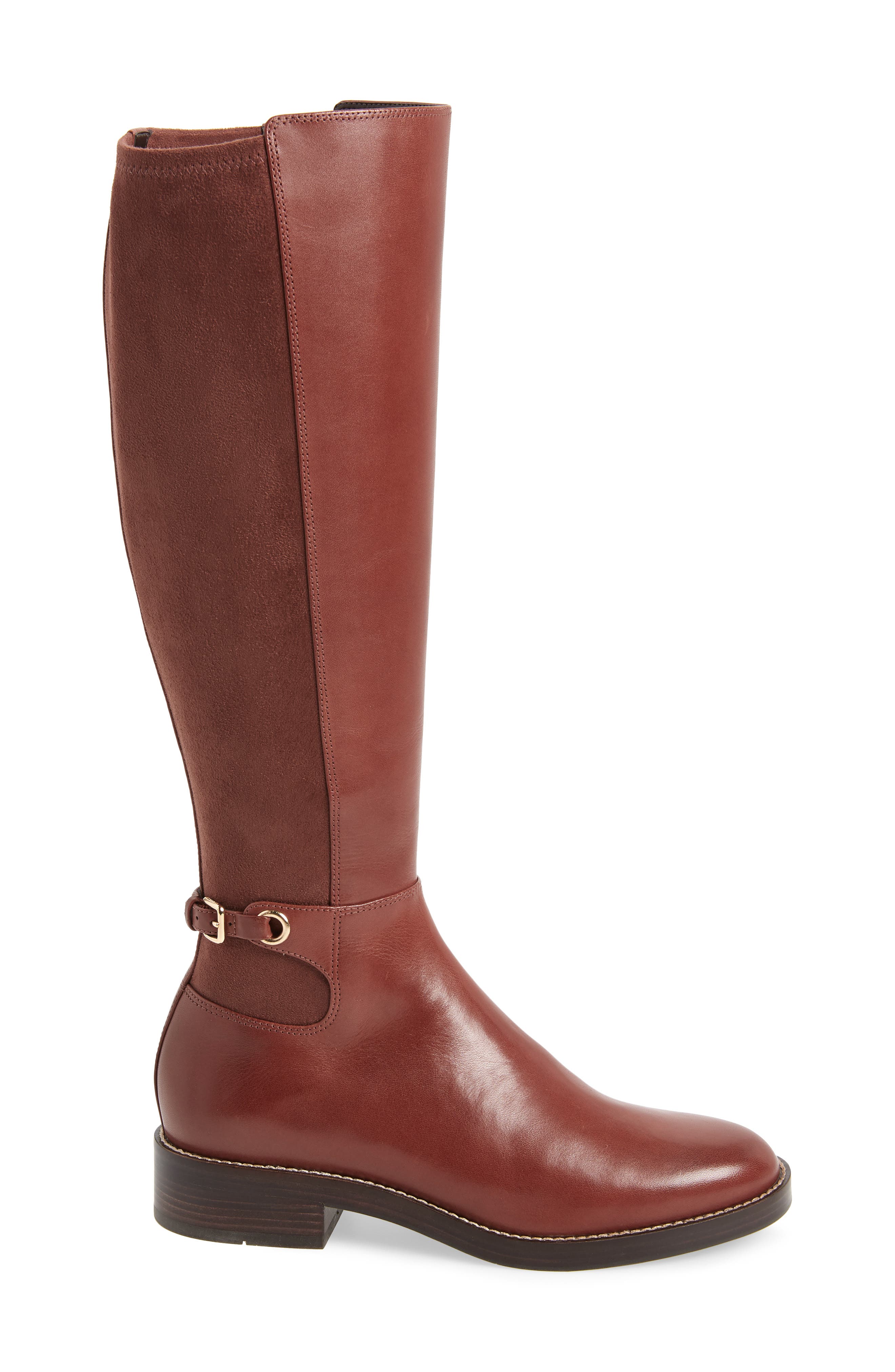Parker Grand Stretch Knee High Boot, Alternate, color, CHERRY MAHOGANY LEATHER