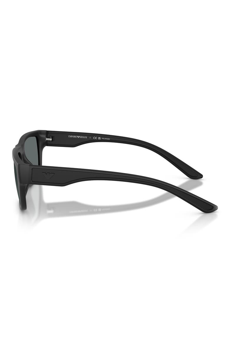 57mm Polarized Pillow Sunglasses, Alternate, color, MATTE BLACK / DARK GREY