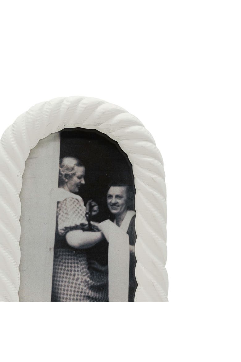 4x6 Olin Braided Arched White Decorative Photo Picture Frame, Alternate, color, White