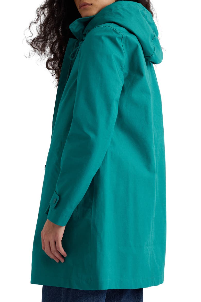 Cloudburst Waterproof Organic Cotton Coat, Alternate, color, DEEP DIVE