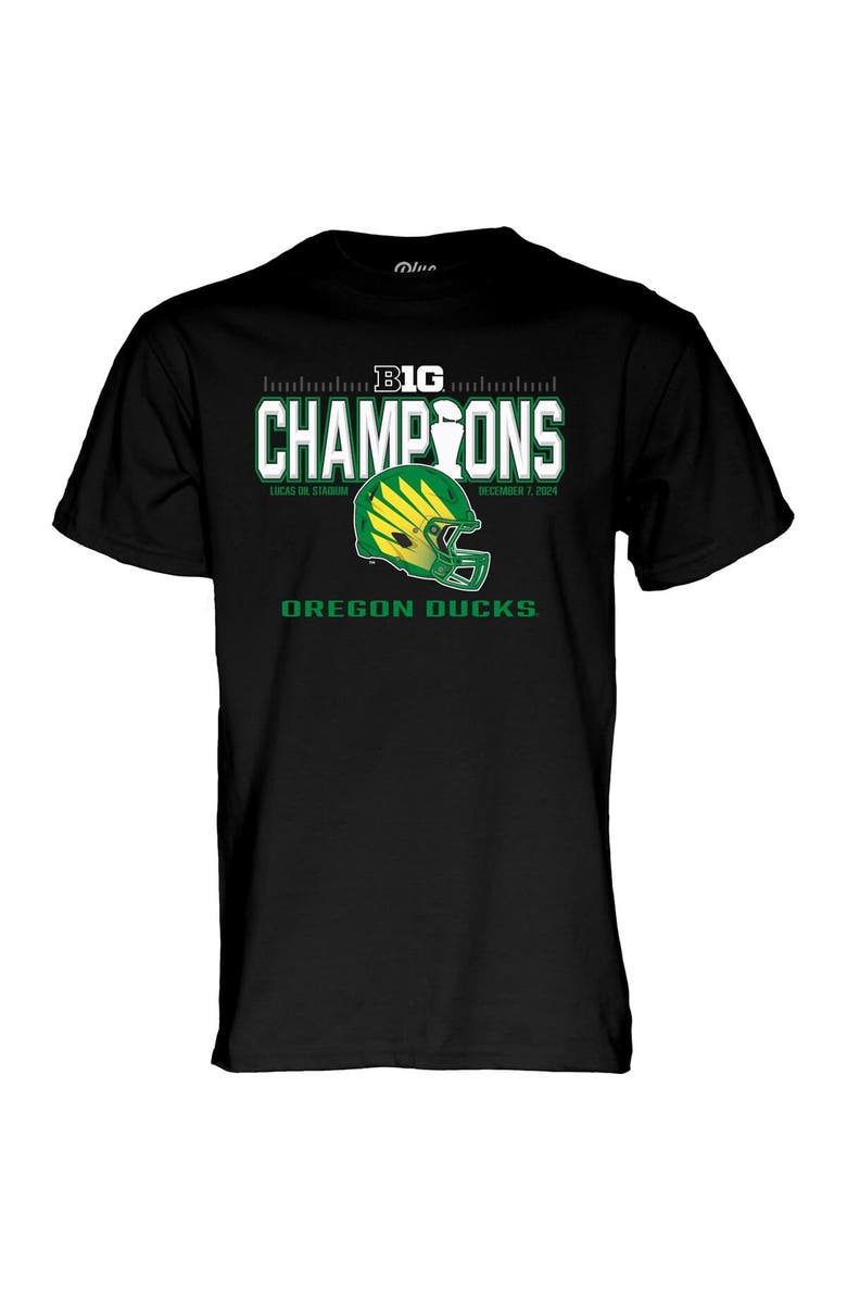 BLUE 84 Men's Blue 84 Black Oregon Ducks 2024 Big Ten Football Conference Champions Locker Room T-Shirt, Alternate, color,
