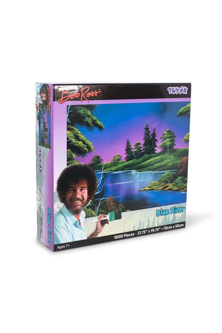 Bob Ross Blue River Nature Puzzle | 1000 Piece Jigsaw Puzzle, Main, color, Purple