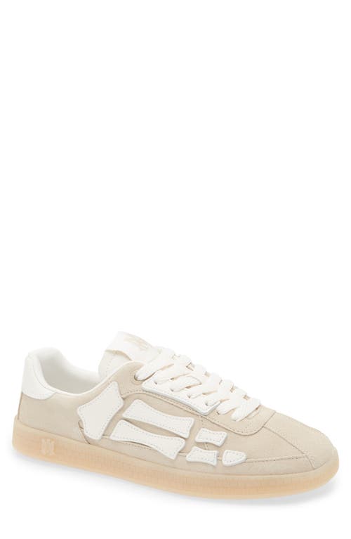 Amiri Mens Pacific Bones Branded Suede Low-top Trainers Brow In Sand