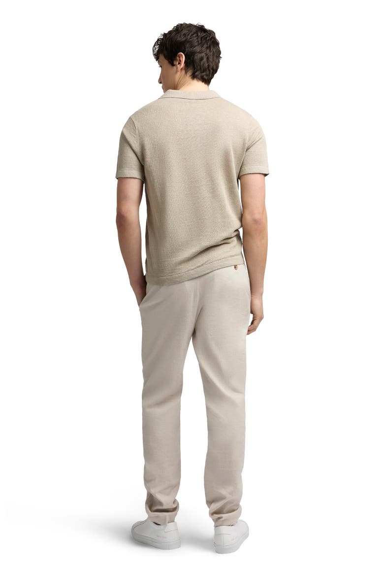 Linen Sweater Short Sleeve Polo, Alternate, color, Woodsmoke