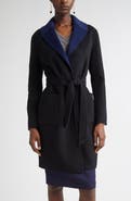 ST. JOHN Two-Tone Double Face Wool & Cashmere Coat
