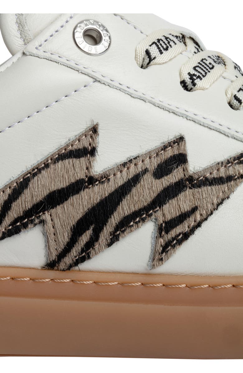 Zadig & Voltaire Zebra Print Genuine Calf Hair Sneaker, Alternate, color,