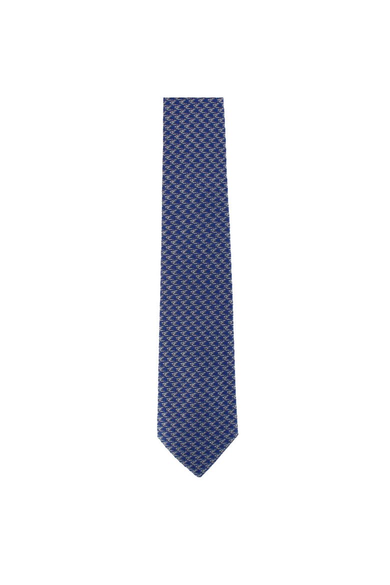 Nereus Diamond Neat Patterned Business Wool Blend Necktie, Alternate, color, Blue