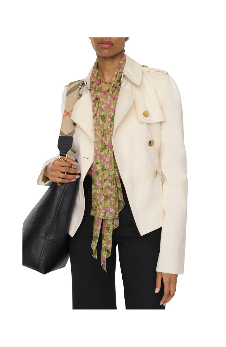 Burberry Cotton Isabella Trench Jacket, Alternate, color, Linen Beige