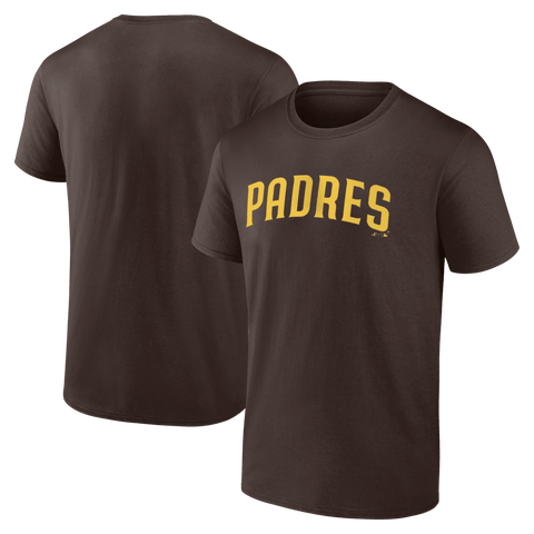 Men's Logo Athletic Brown San Diego Padres Wordmark T-Shirt