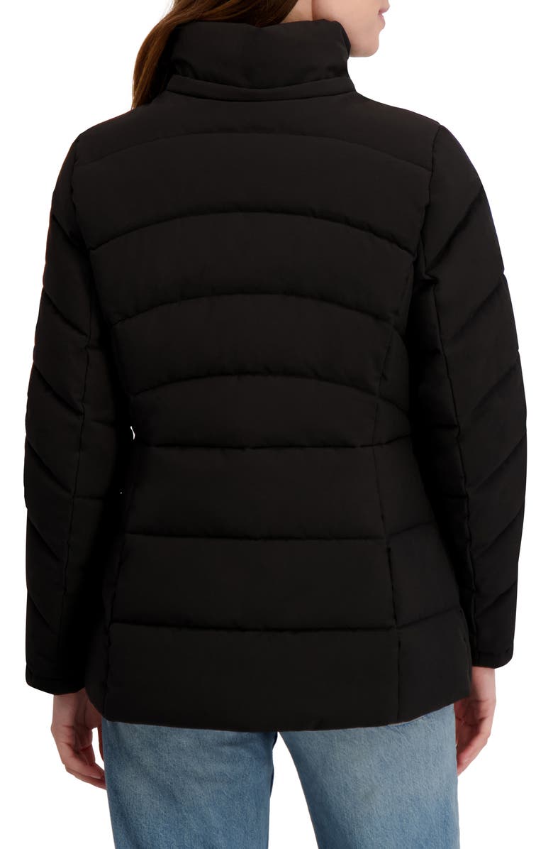 Laundry by Shelli Segal Hooded Puffer with Faux Fur Trim, Alternate, color, Black