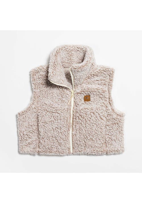 Turtle Fur Cropped High Pile Fleece Vest In Brown