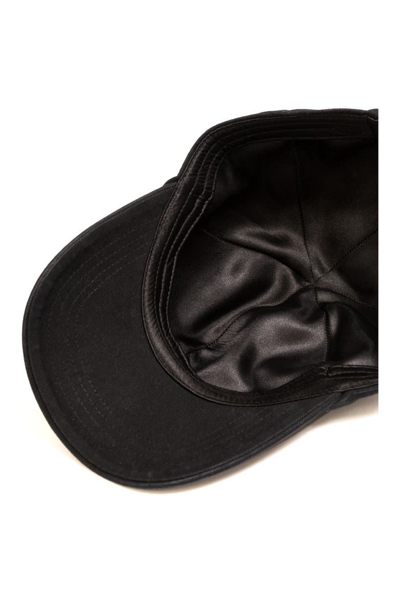 Satin Lined Baseball Cap, Alternate, color, BLACK