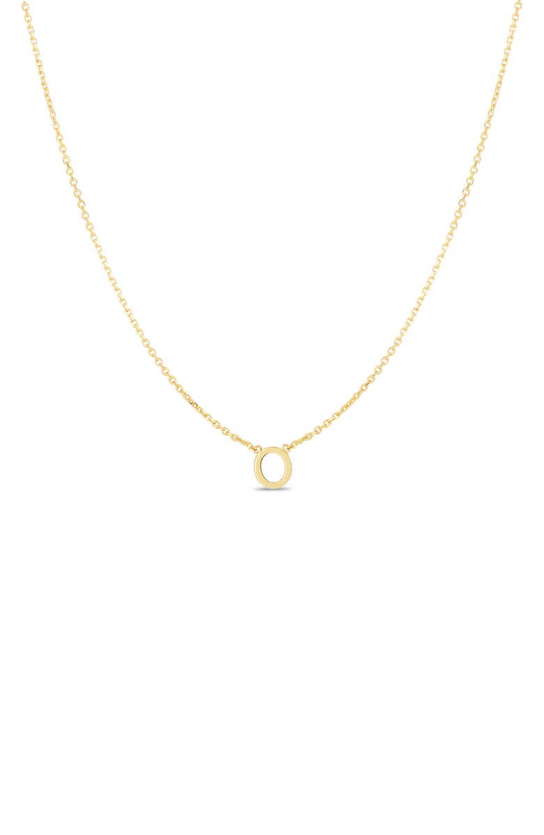 KARAT RUSH 14K Gold Initial 'O' Necklace, Main, color, Yellow