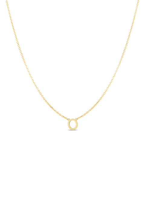 14K Gold Initial 'O' Necklace
