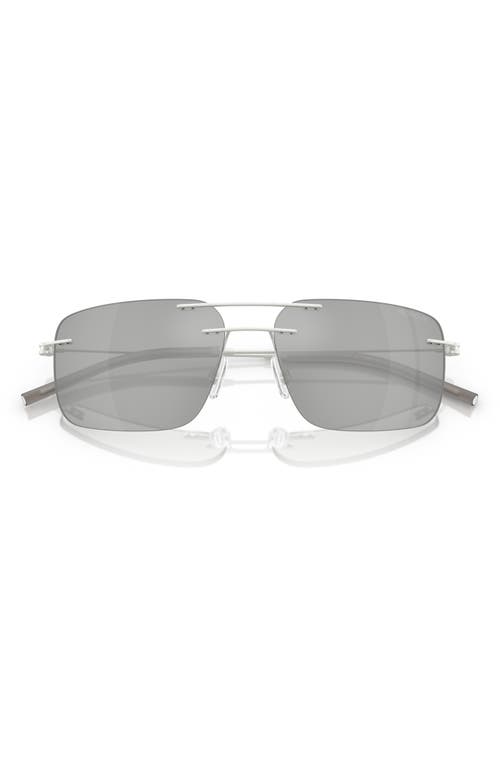 Moncler Men's Me4003 Rectangular Sunglasses In Matte Silver