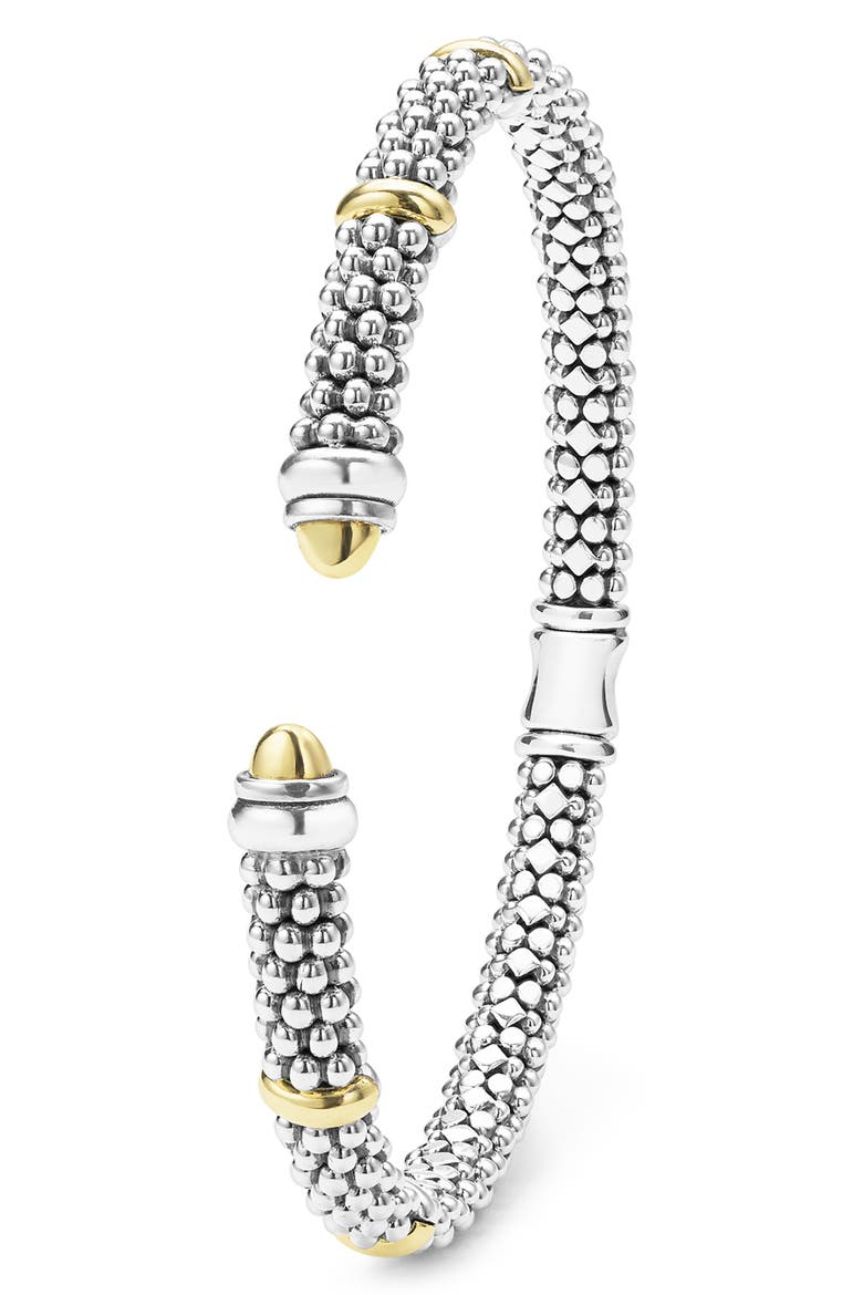 Signature Caviar Versa Cuff Bracelet, Alternate, color, TWO TONE
