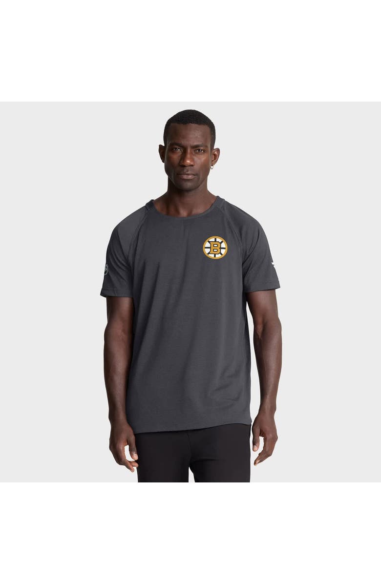 FANATICS Men's Fanatics Charcoal Boston Bruins Authentic Pro Rink Raglan Performance T-Shirt, Main, color, Charcoal