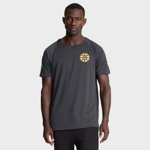 Men's Fanatics Charcoal Boston Bruins Authentic Pro Rink Raglan Performance T-Shirt