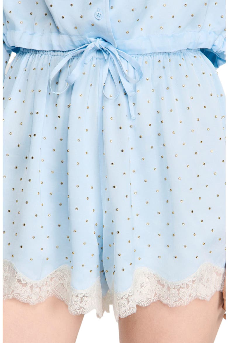 Rhinestone shorts with lace, Alternate, color, Sky blue