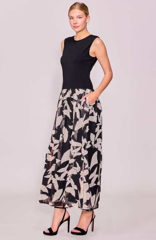 Melloday Sleeveless Mixed Media Maxi Dress In Multi