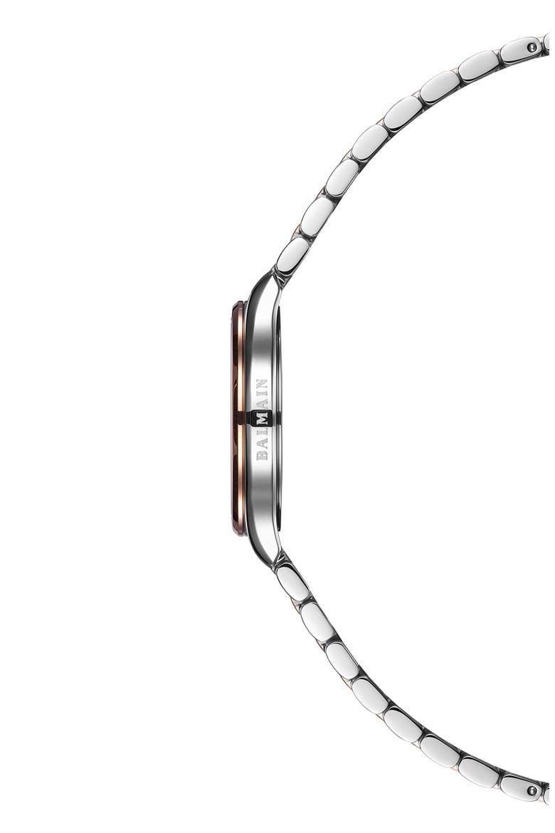 Beleganza Mother-of-Pearl & Diamond Two-Tone Bracelet Watch, 32mm, Alternate, color, BICOLOR STAINLESS STEEL AND R
