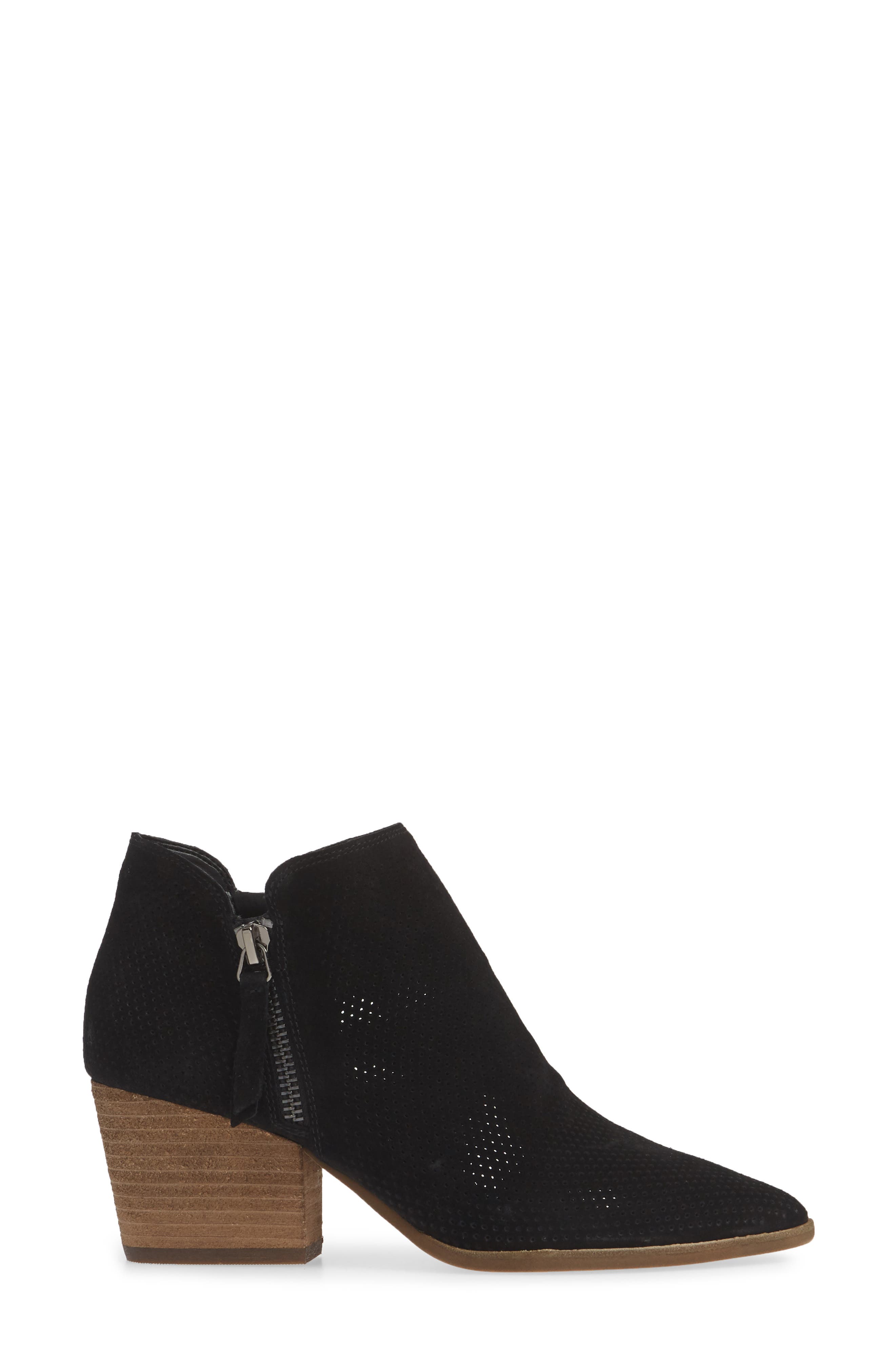 Nethera Perforated Bootie (Nordstrom Exclusive), Alternate, color, BLACK SUEDE