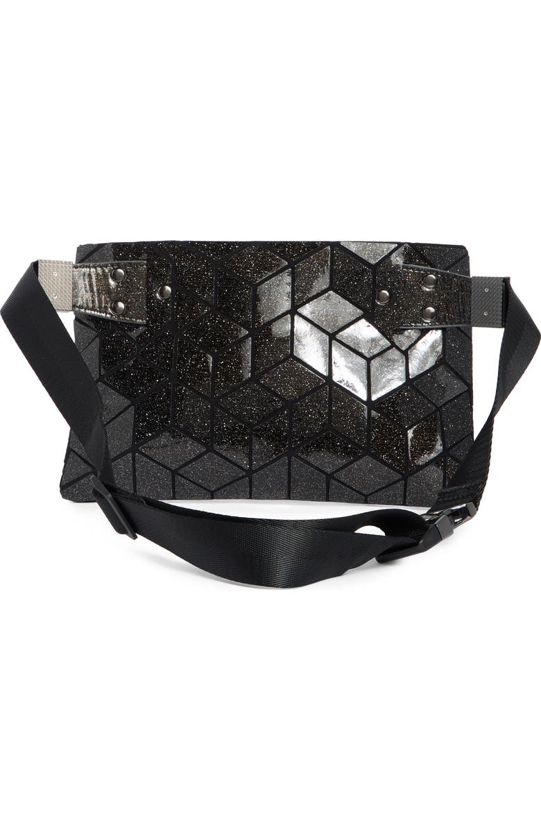 PATRIZIA LUCA Glitter Geo Belt Bag, Alternate, color, Black Glitter