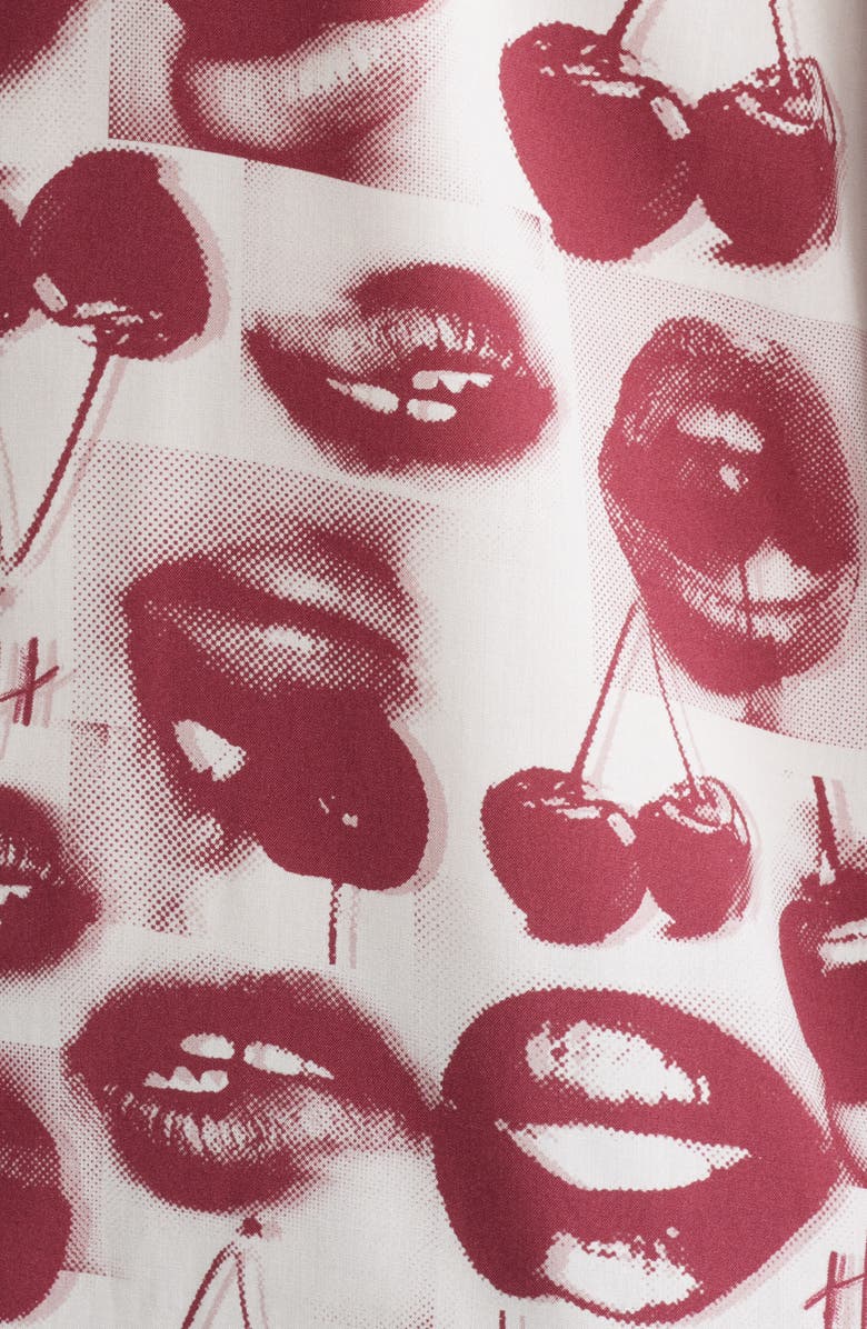 HUGO Ermo Lips & Cherries Print Button-Up Shirt, Alternate, color, Cherries
