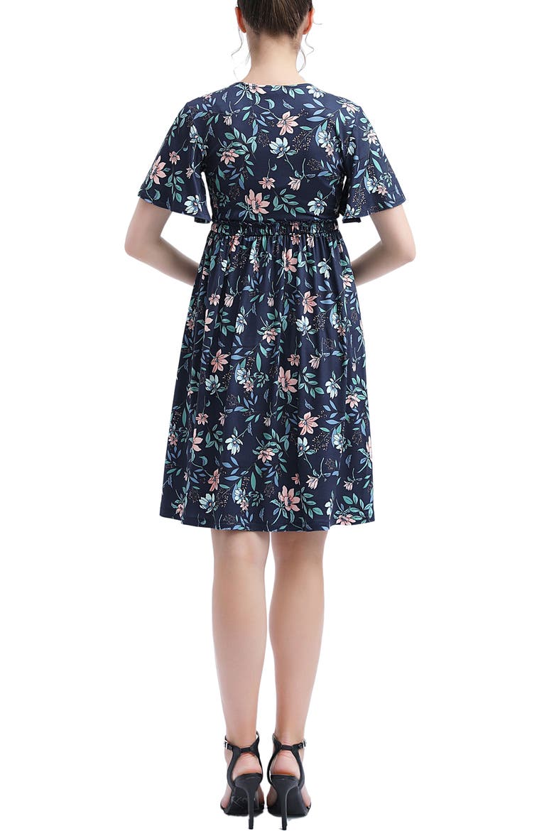 Annis V-Neck Maternity Nursing Dress, Alternate, color, Navy