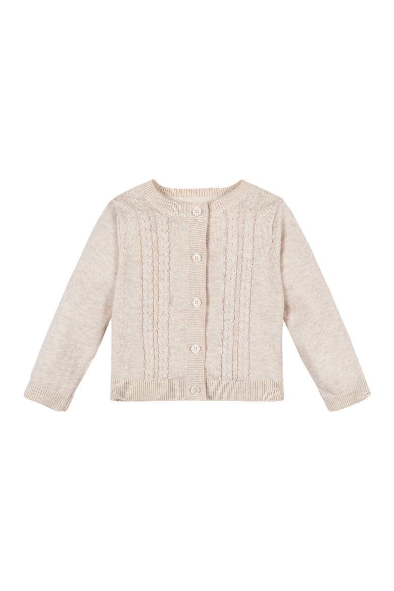 Baby Organic Cardigan and Legging Set, Infant, Alternate, color, Light Oatmeal Heather Cable