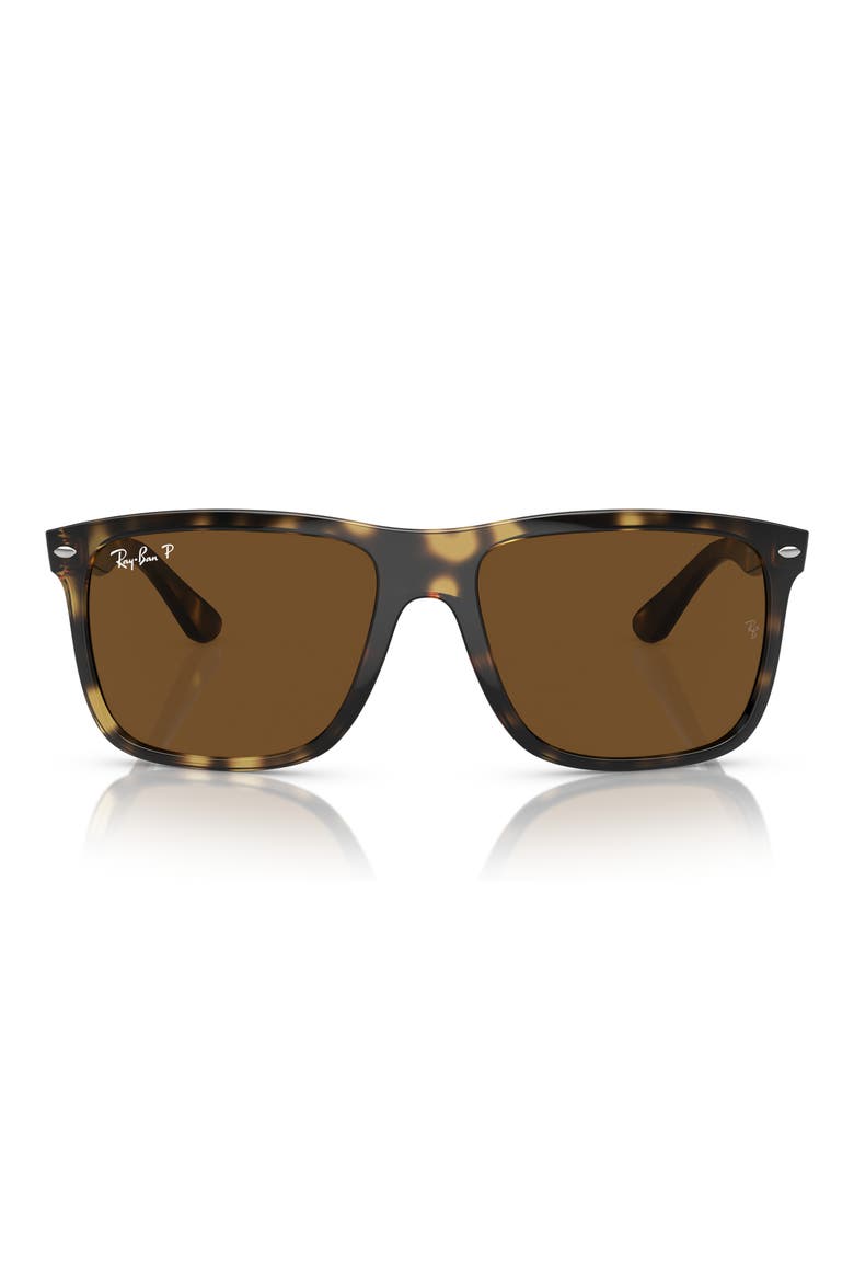57mm Polarized Square Sunglasses, Main, color, HAVANA