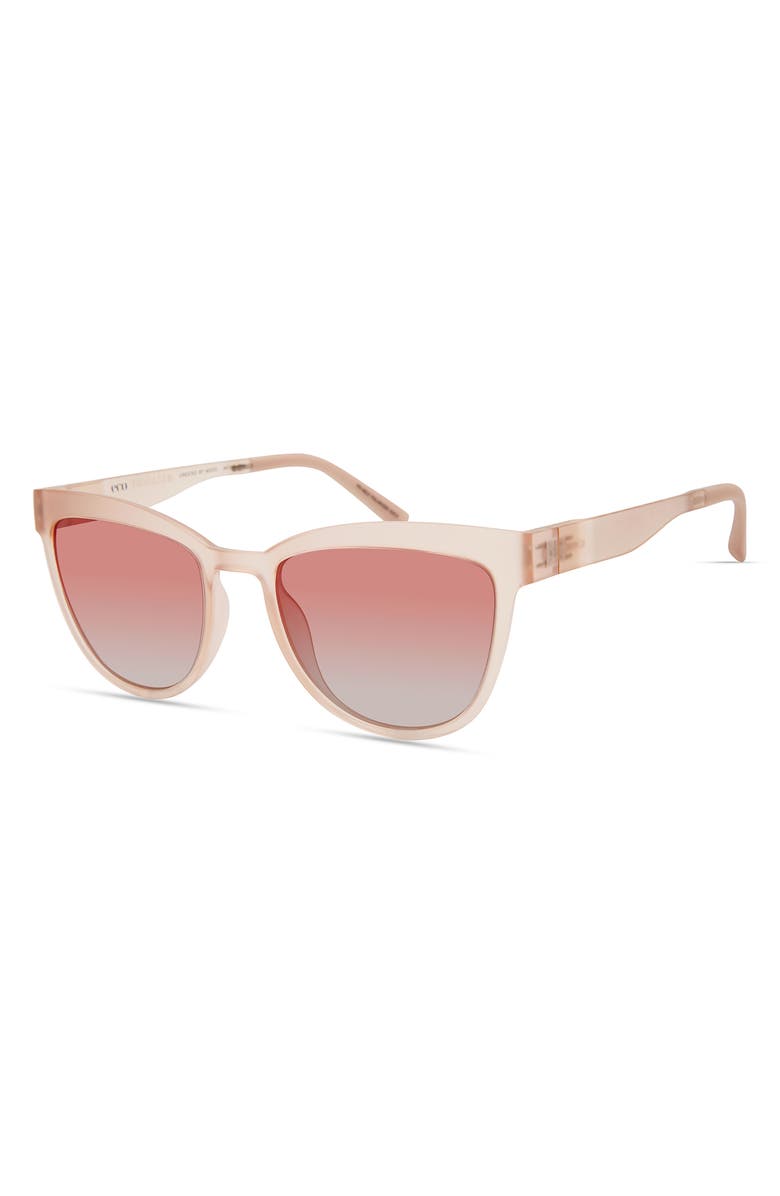 Eco Fuji 53mm Polarized Round Sunglasses, Alternate, color, Pink