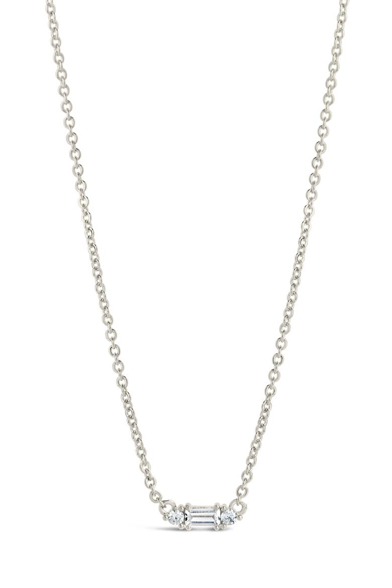 Amara Cubic Zirconia Pendant Necklace, Main, color, SILVER