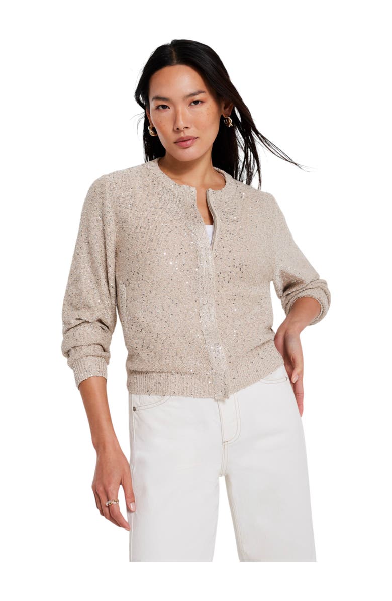 MINT VELVET Sequin Knit Jacket, Main, color, 