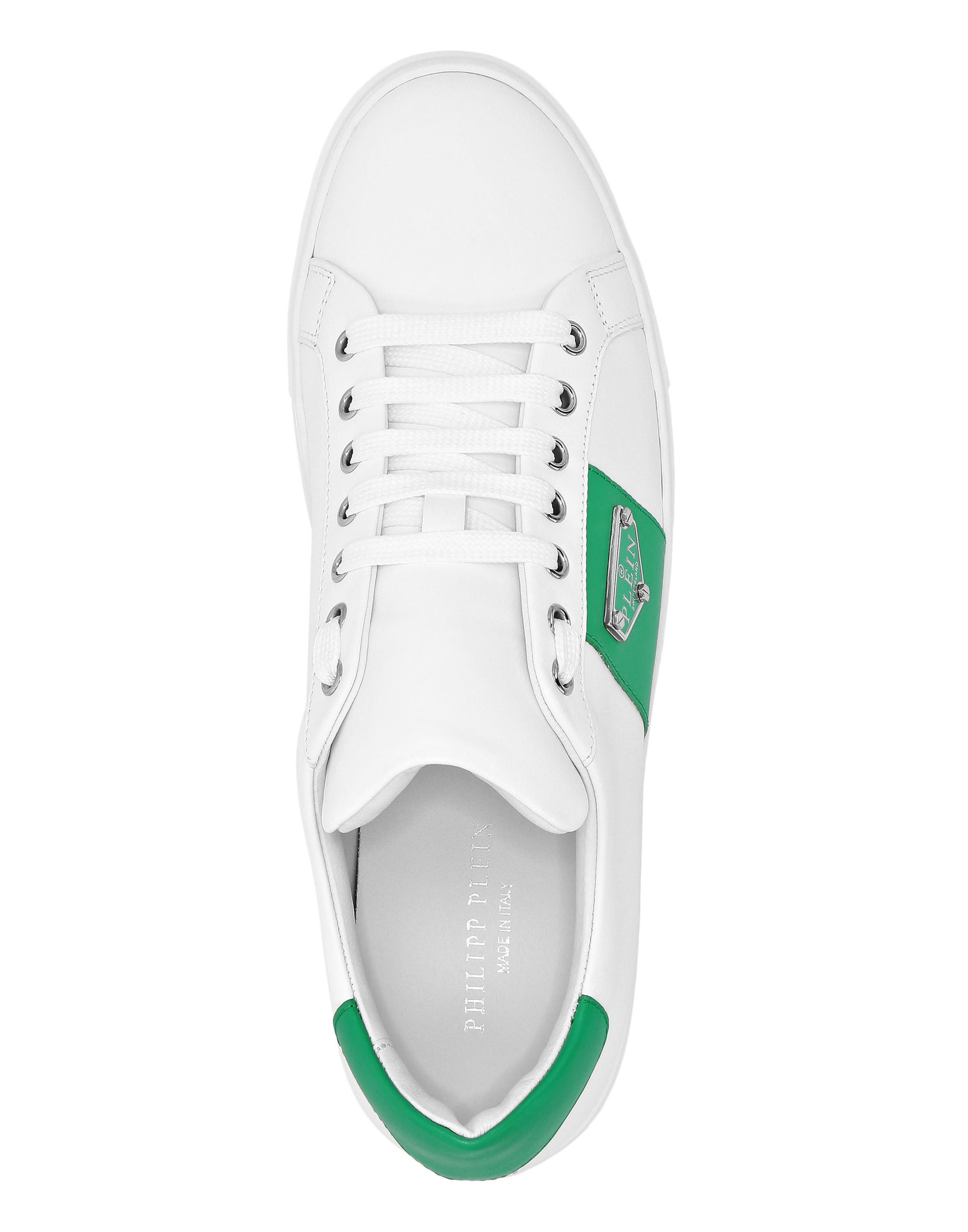 Lo-Top Sneakers Triangle Plein Unisex, Alternate, color, white/green