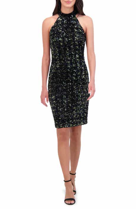 Vince Camuto Cutout Velvet Sequin Cocktail Dress