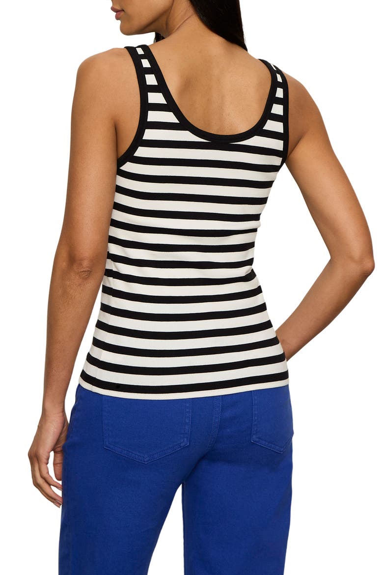 Goto Lace-Up Tank, Alternate, color, CHALK WHITE/ BLACK STRIPE