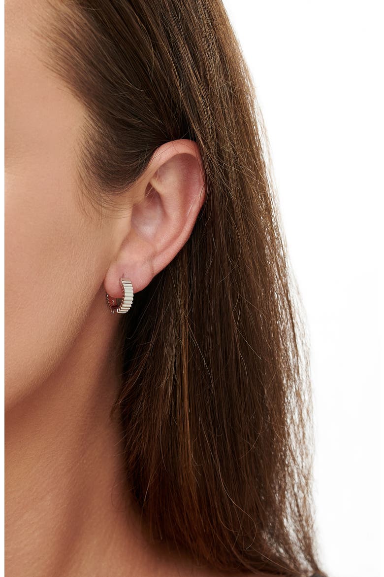 Rib Hoop Earrings, Alternate, color, SILVER