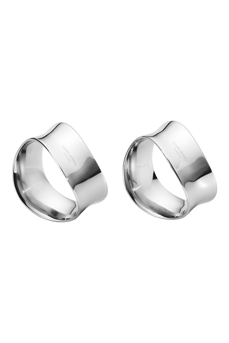Cobra Set of 2 Napkin Rings, Main, color, SILVER