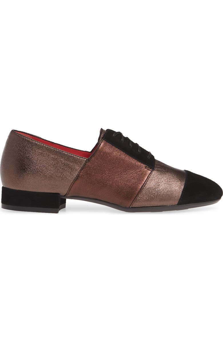 Pas de Rouge Daria Metallic Cap Toe Derby, Alternate, color,