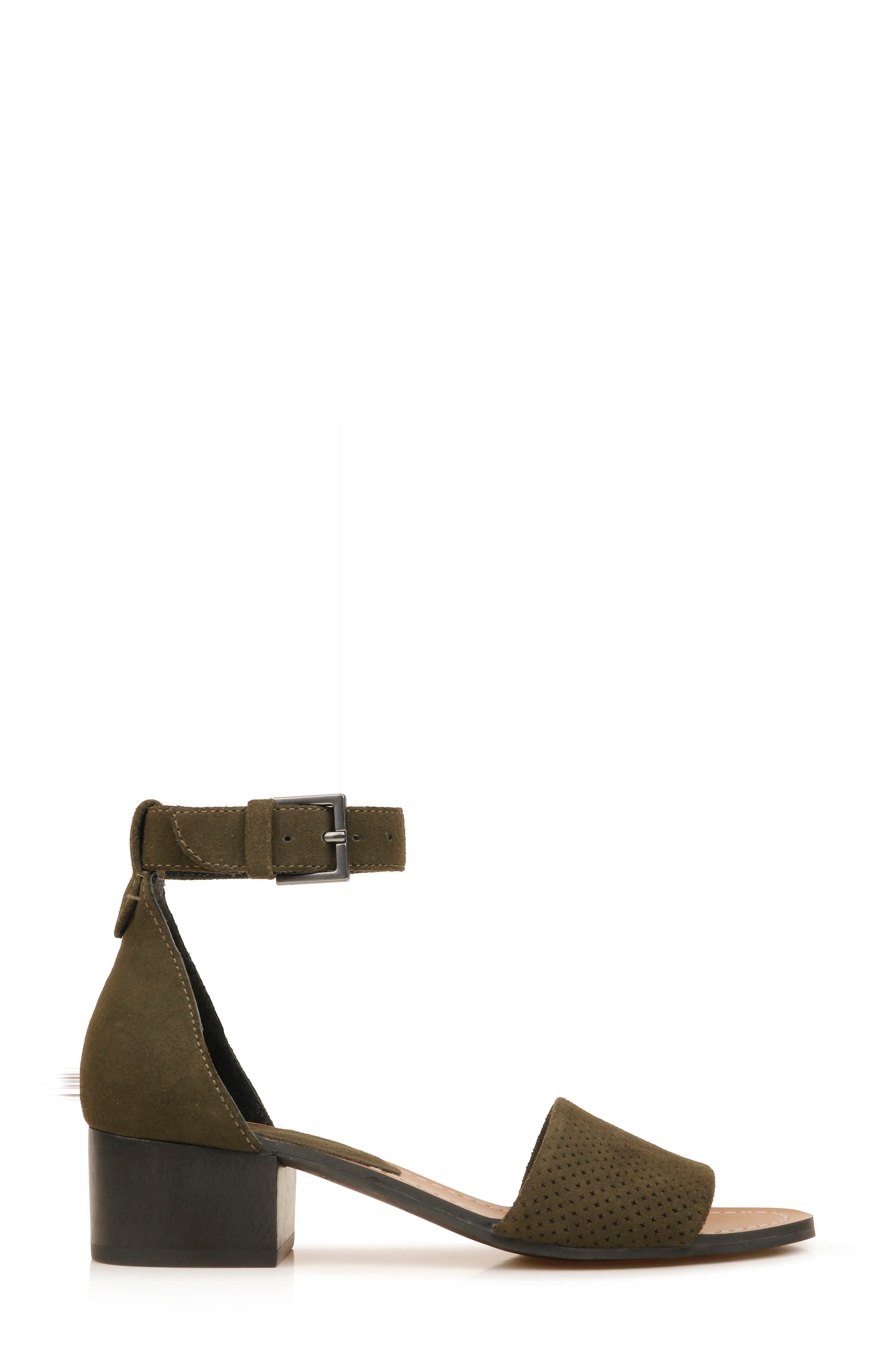 Lambert Ankle Strap Sandal, Alternate, color, FOREST GREEN SUEDE