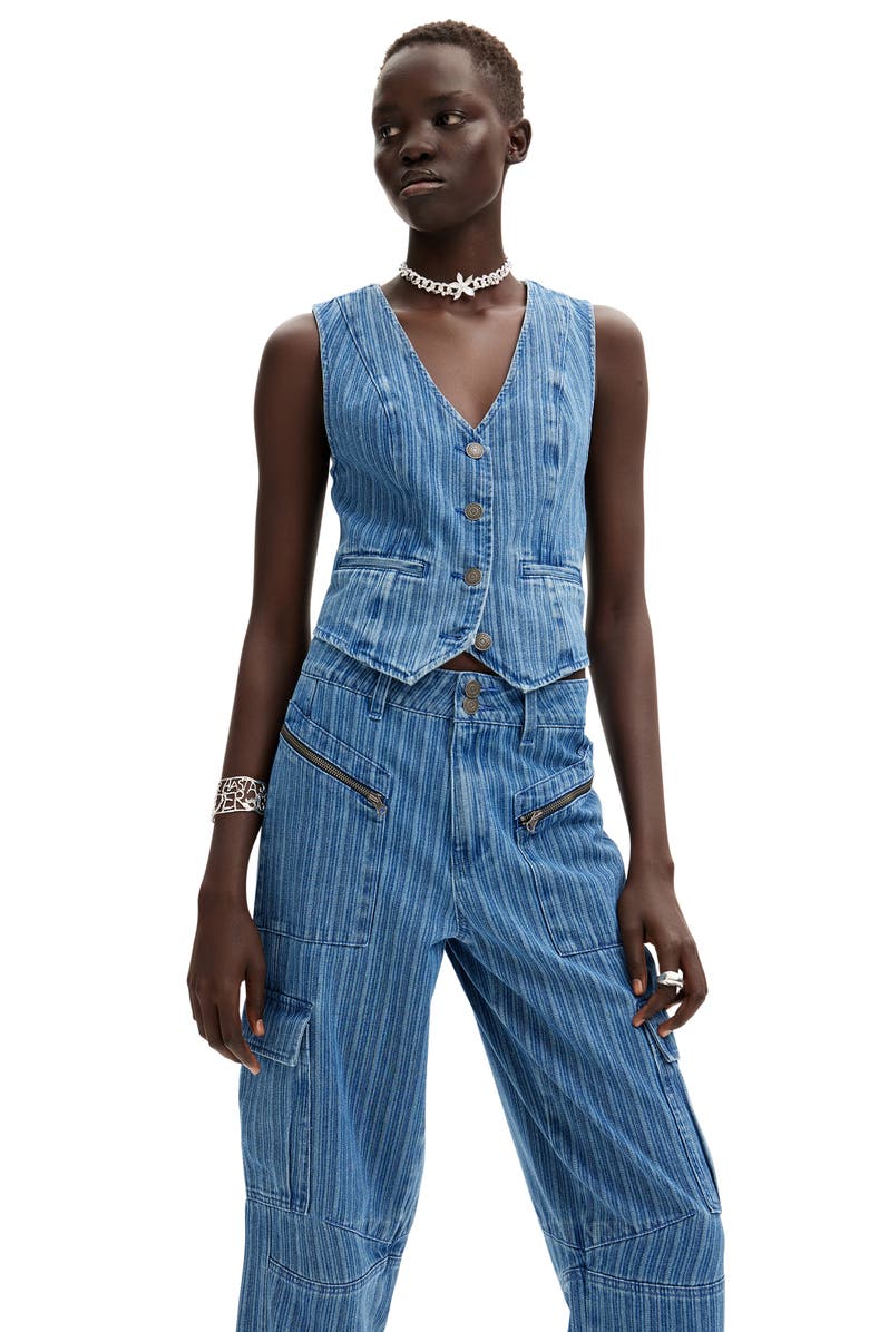 Desigual Hamlet Zip Pocket Jeans, Alternate, color, 