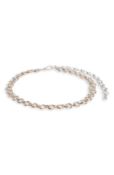 Two-Tone Layered Ring Chain Belt