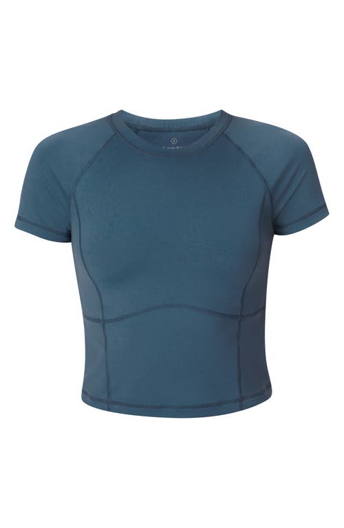 Sweaty Betty Womens All Day Cropped Stretch-woven T-shirt Subdued Blue In Subdued Blue
