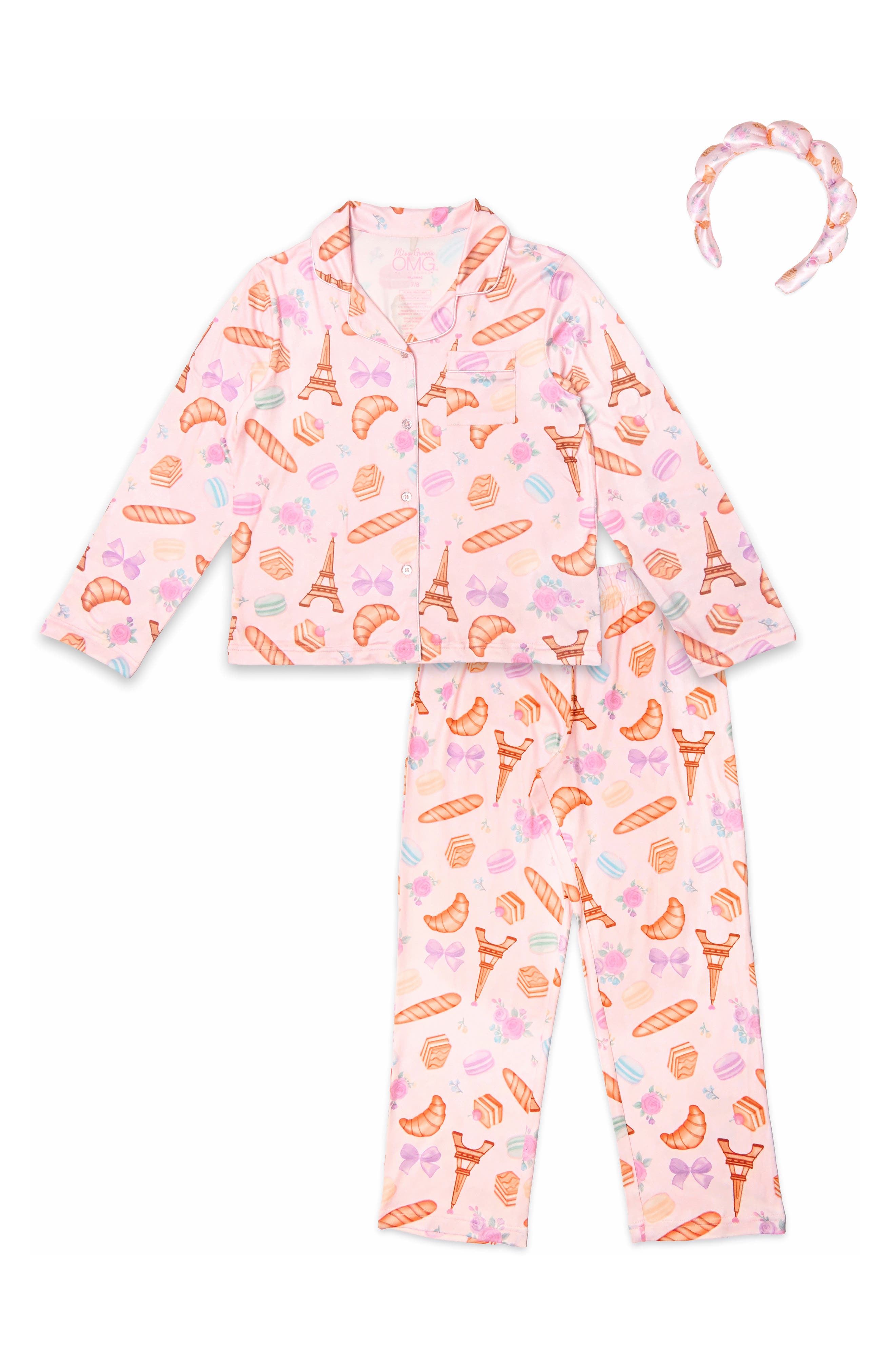 Kids' Paris 3-Piece Pajamas & Headband Set