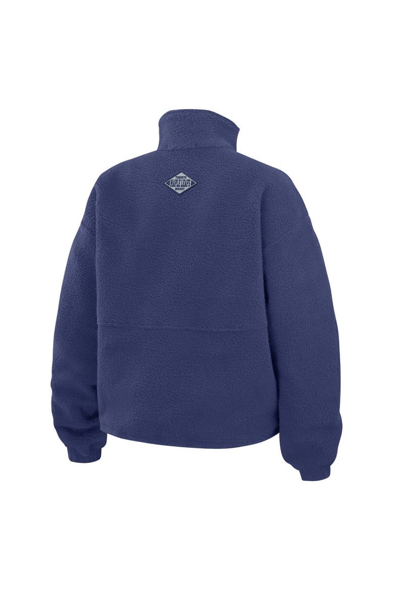 Women's WEAR by Erin Andrews  Blue Toronto Maple Leafs Polar Fleece Half-Zip Jacket, Alternate, color, Blue