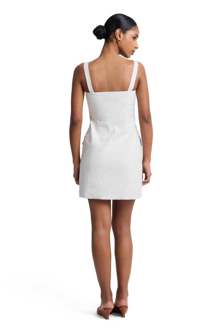 Square Neck Button Down Dress, Alternate, color, Grey/White