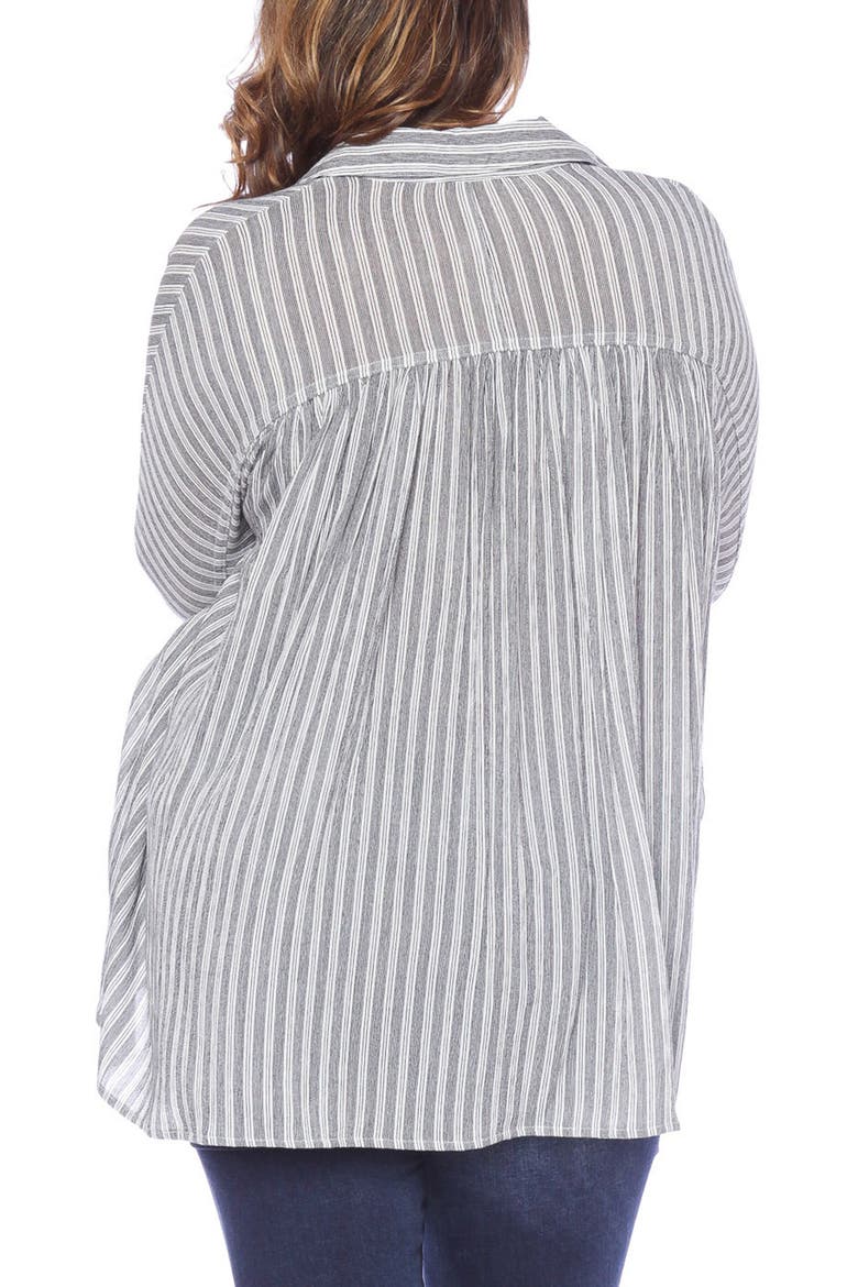 Stripe Babydoll High/Low Top, Alternate, color, BLACK